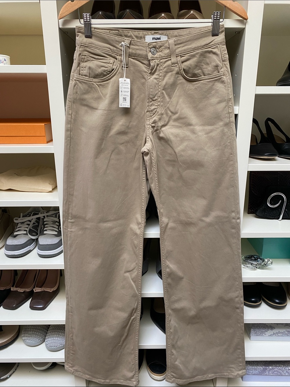 NEW! Mavi Wide Straight Khaki-Taupe Pants. Size 26/32.